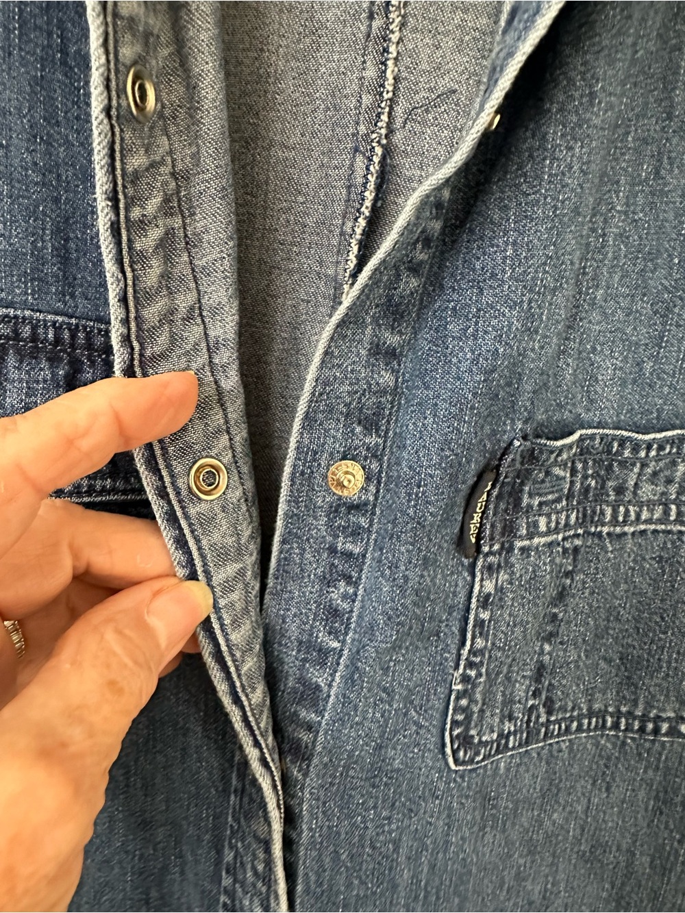 Ralph Lauren Sleeveless Button-Front Denim Midi Dress - Blue - Picture 4 of 9